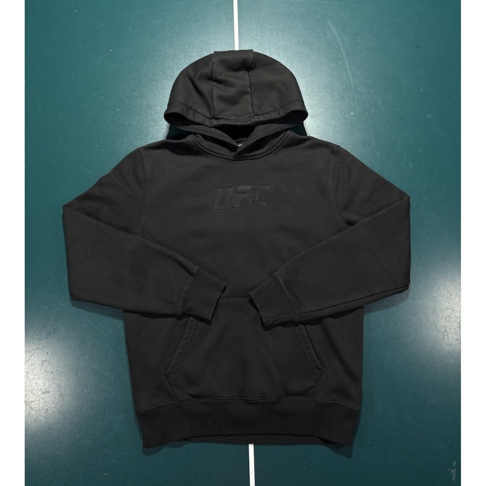 UFC Authentic Fight Week Hoodie Sweatshirt Men's XS/S Black Heavy Embroidered